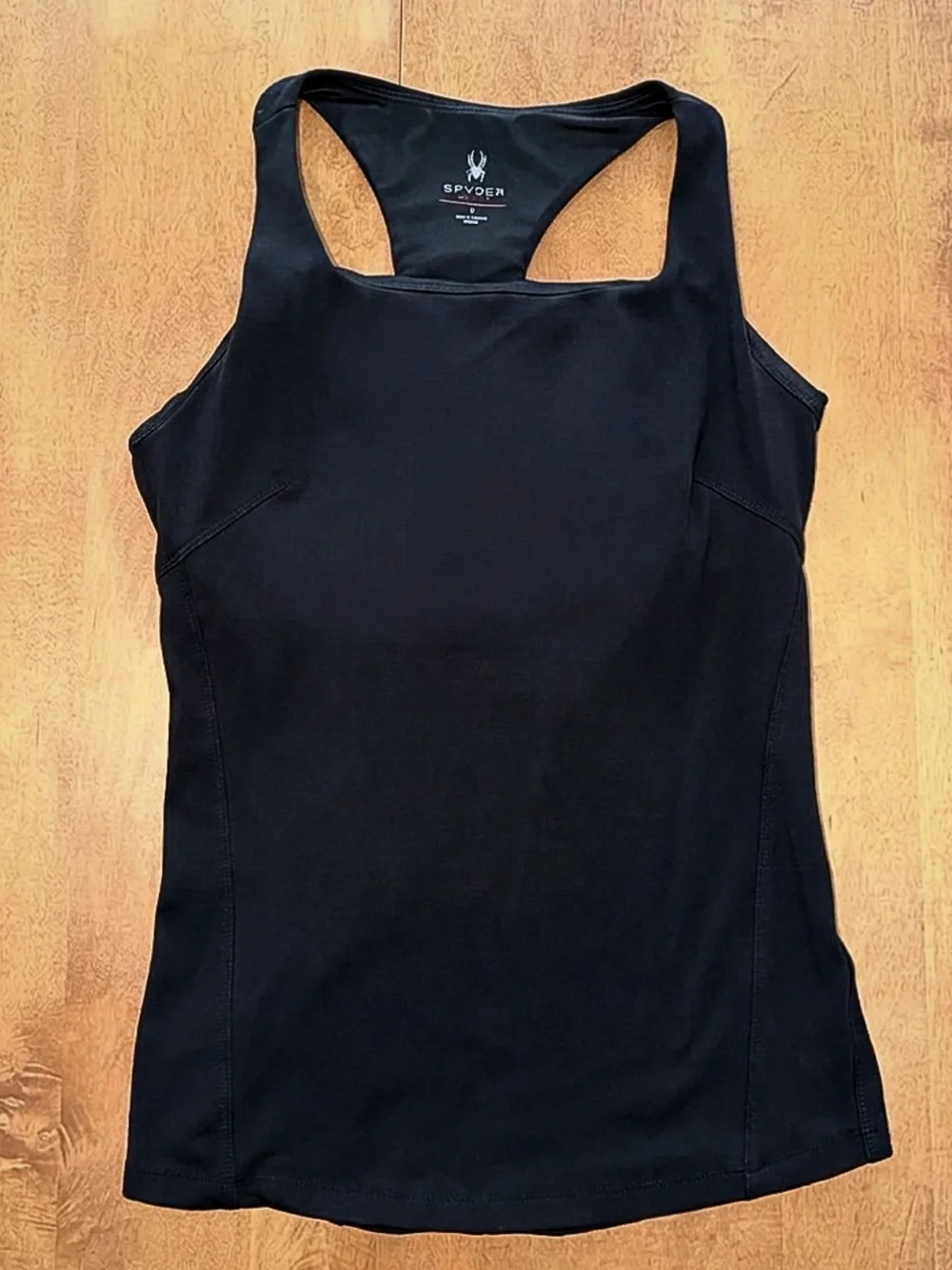 Women’s Spyder Black Racerback Tank Top w/Built-In Bra (Size: Small)